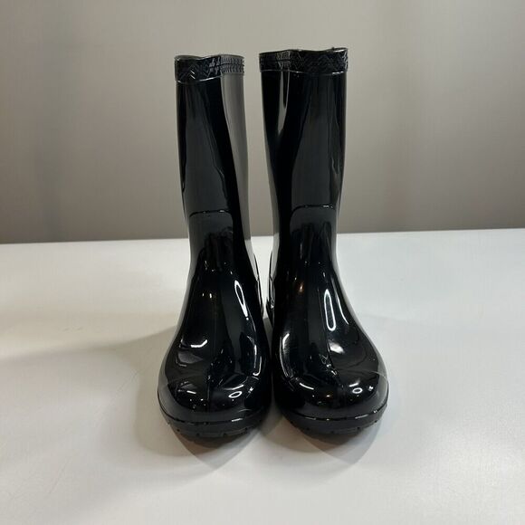 Ugg Boots Kids Size 13 K Raana Mural Rain Boot Black Rubber - Picture 3 of 8